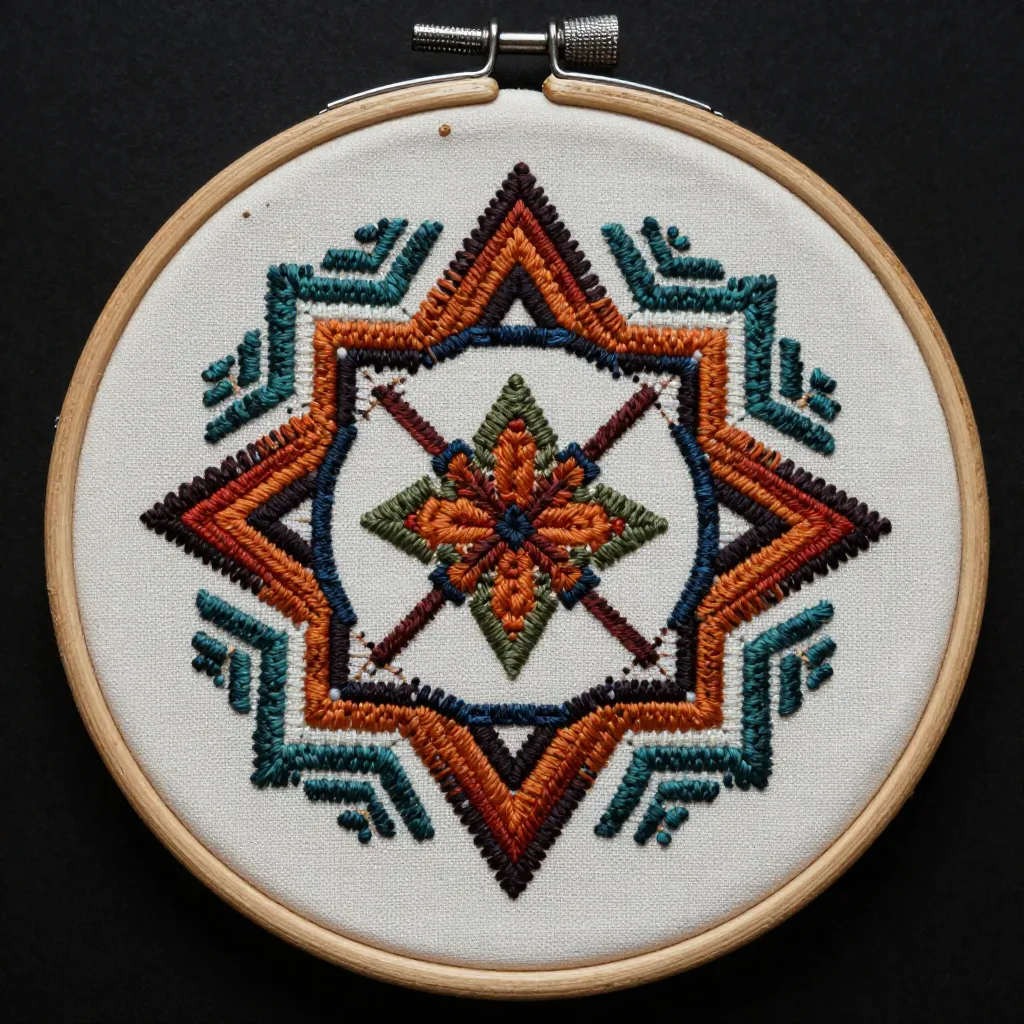 Contemporary frame design for modern embroidery display